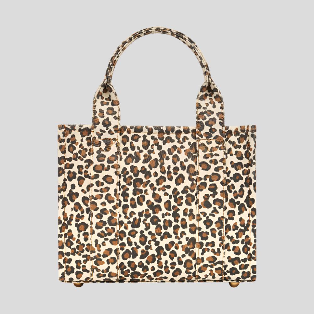 Micro Bon Vivant Structured Tote Bag - Tan Leopard Tote Bag