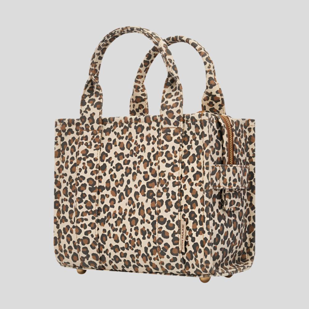 Micro Bon Vivant Structured Tote Bag - Tan Leopard Tote Bag