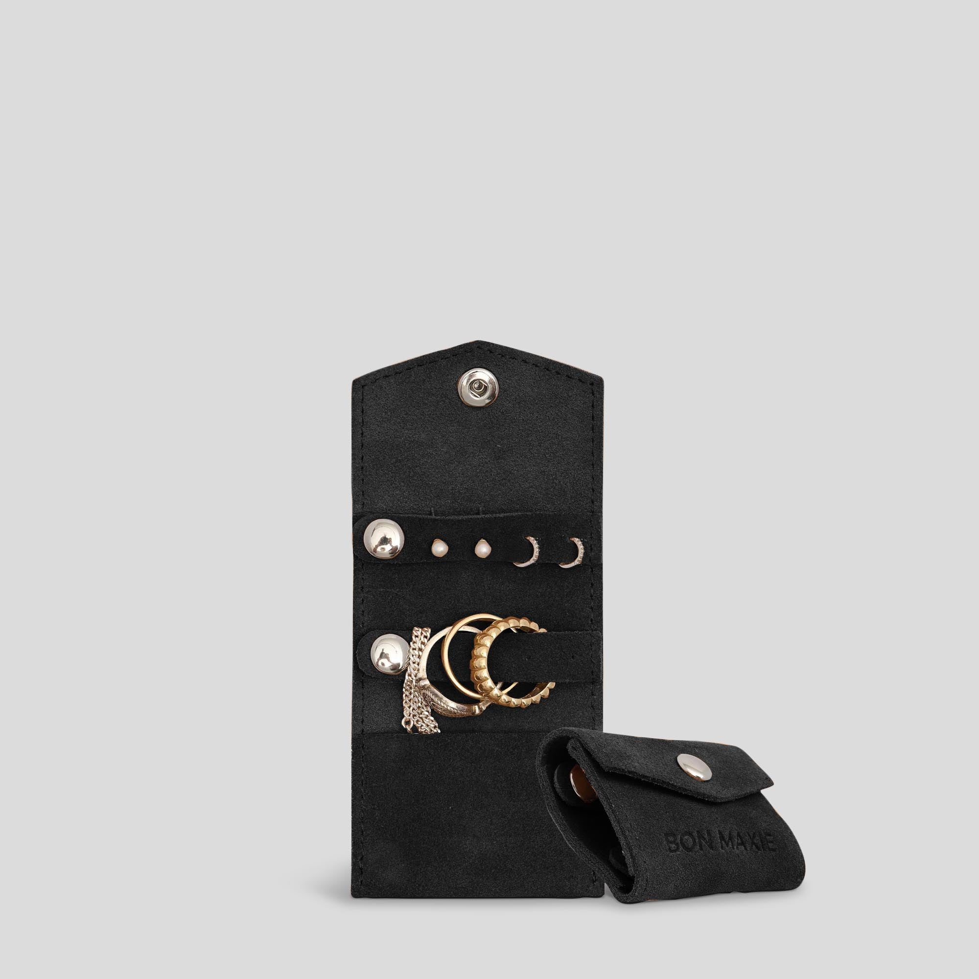 Mini Jewellery Case in microsuede -- Black
