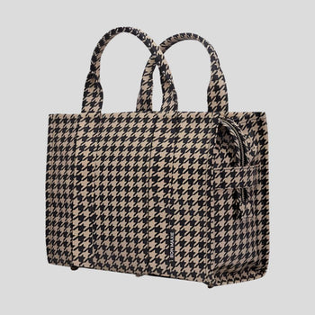 Mini Bon Vivant Structured Tote Bag 3.0 - Black Houndstooth Bags