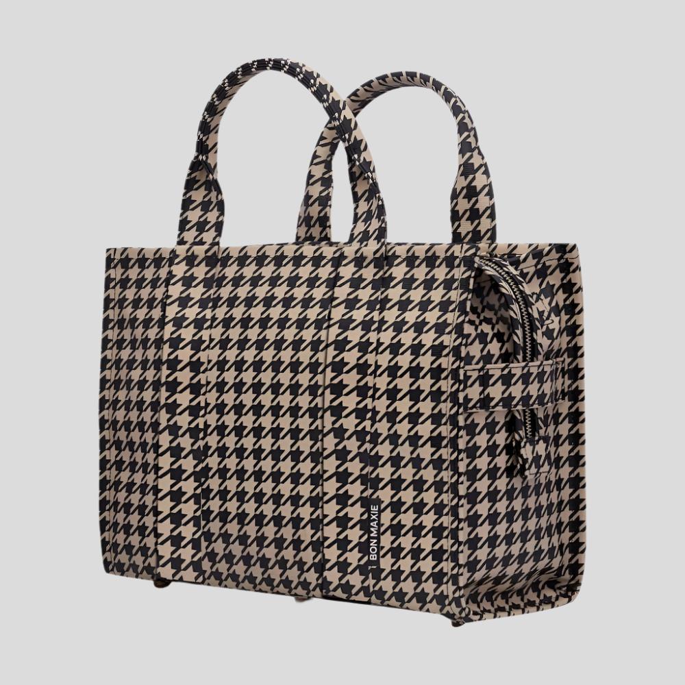 Mini Bon Vivant Structured Tote Bag 3.0 - Black Houndstooth Bags