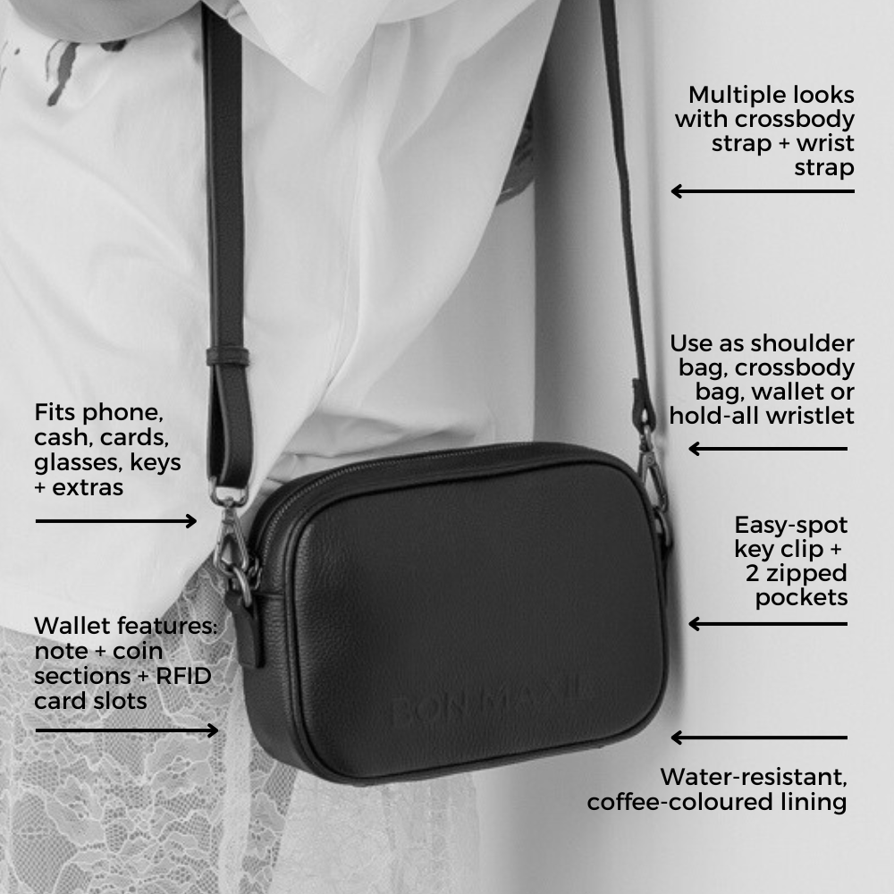 Mini Sidekick™ Wallet Crossbody in full-grain pebbled leather -- Tan