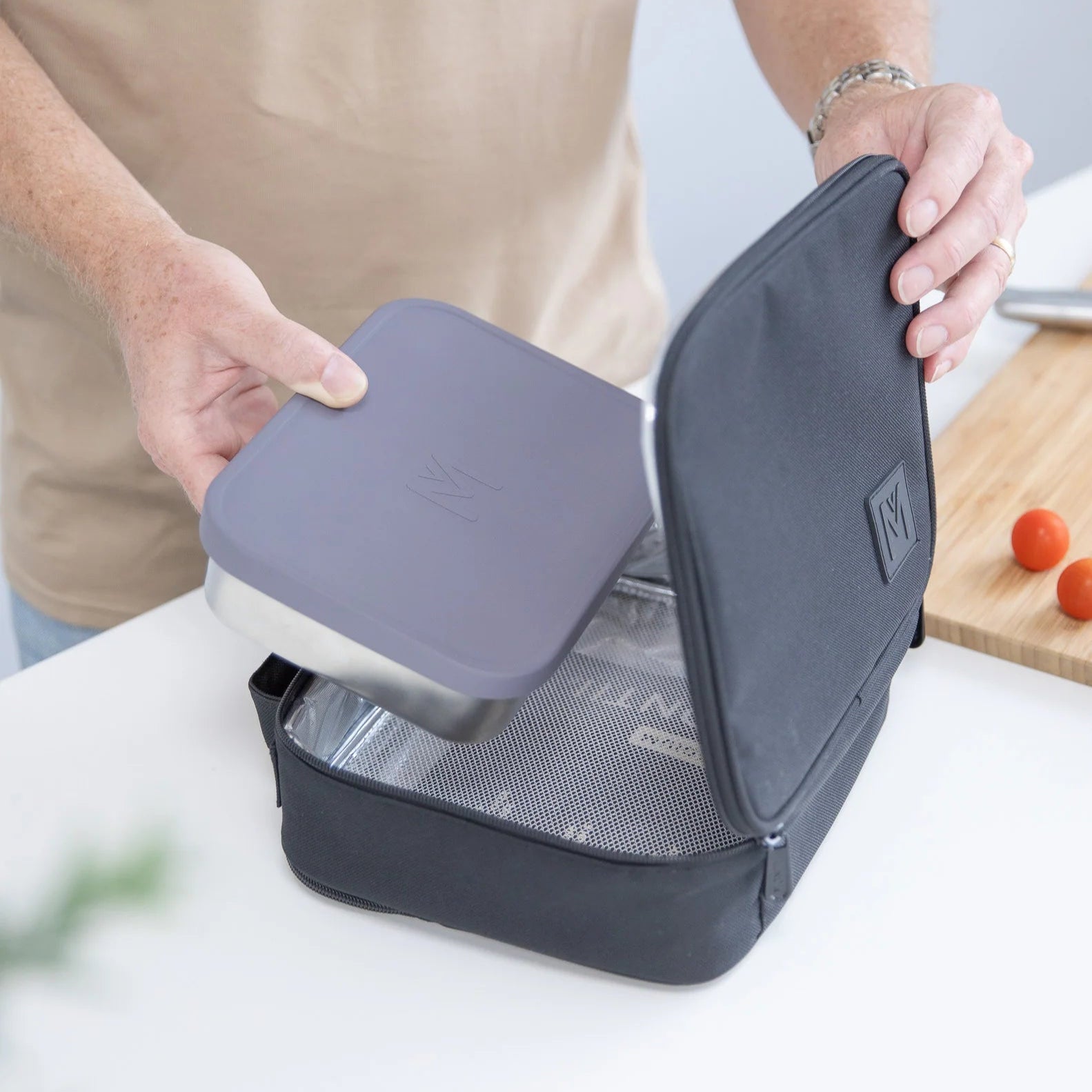 Medium Montii Lunch Bag -- Black Midnight