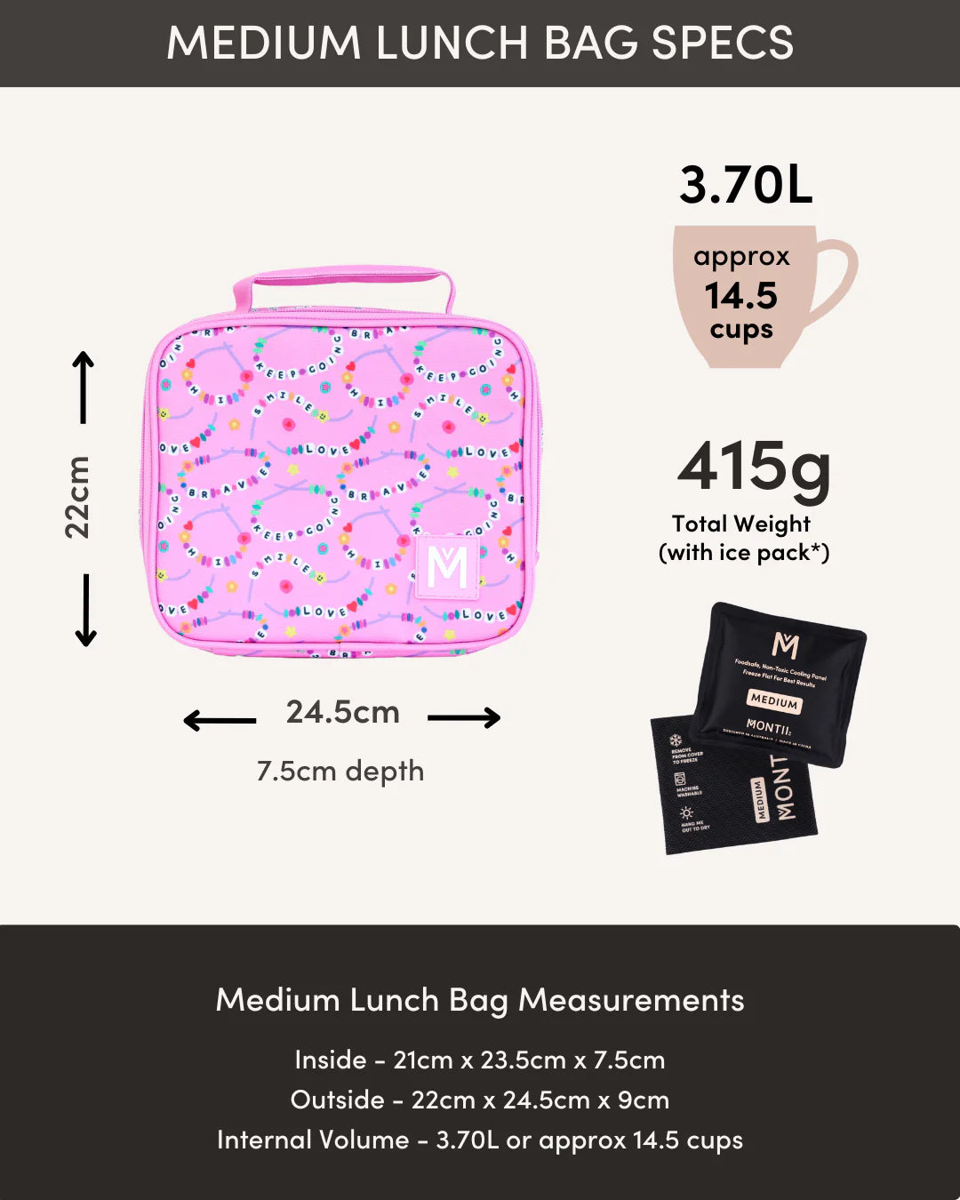 Medium Montii Lunch Bag -- Black Midnight