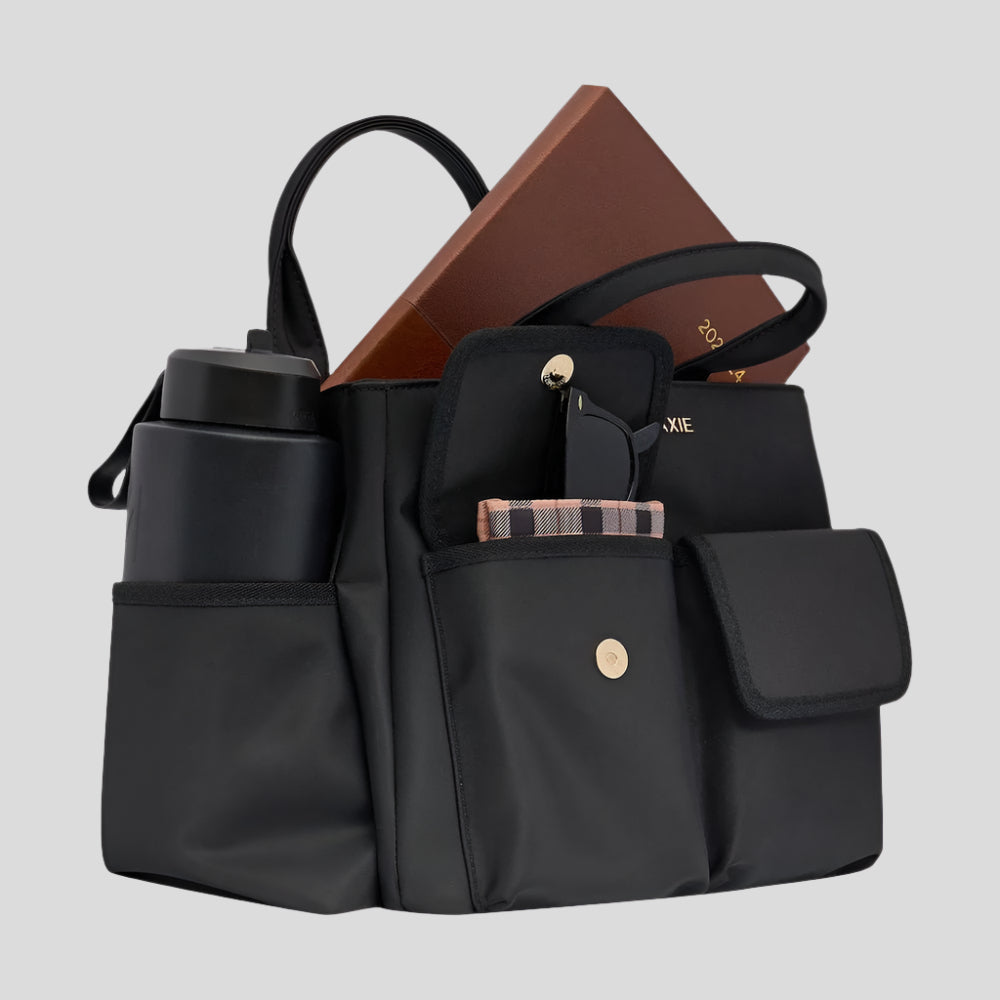 Multi - Pocket Nappy Bag - Tan Stripe Bags