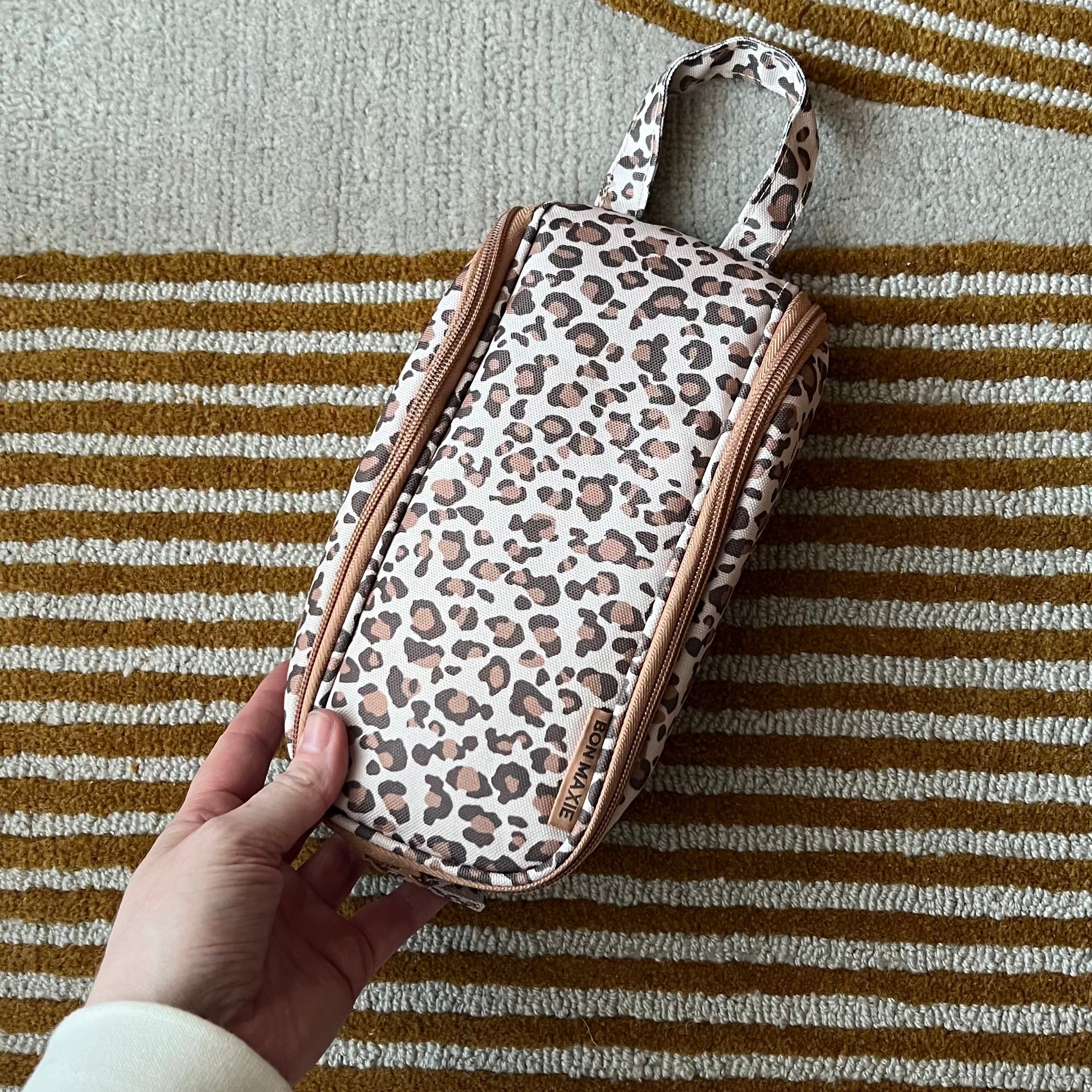 Slimline Washable Hanging Toiletry Bag -- Leopard