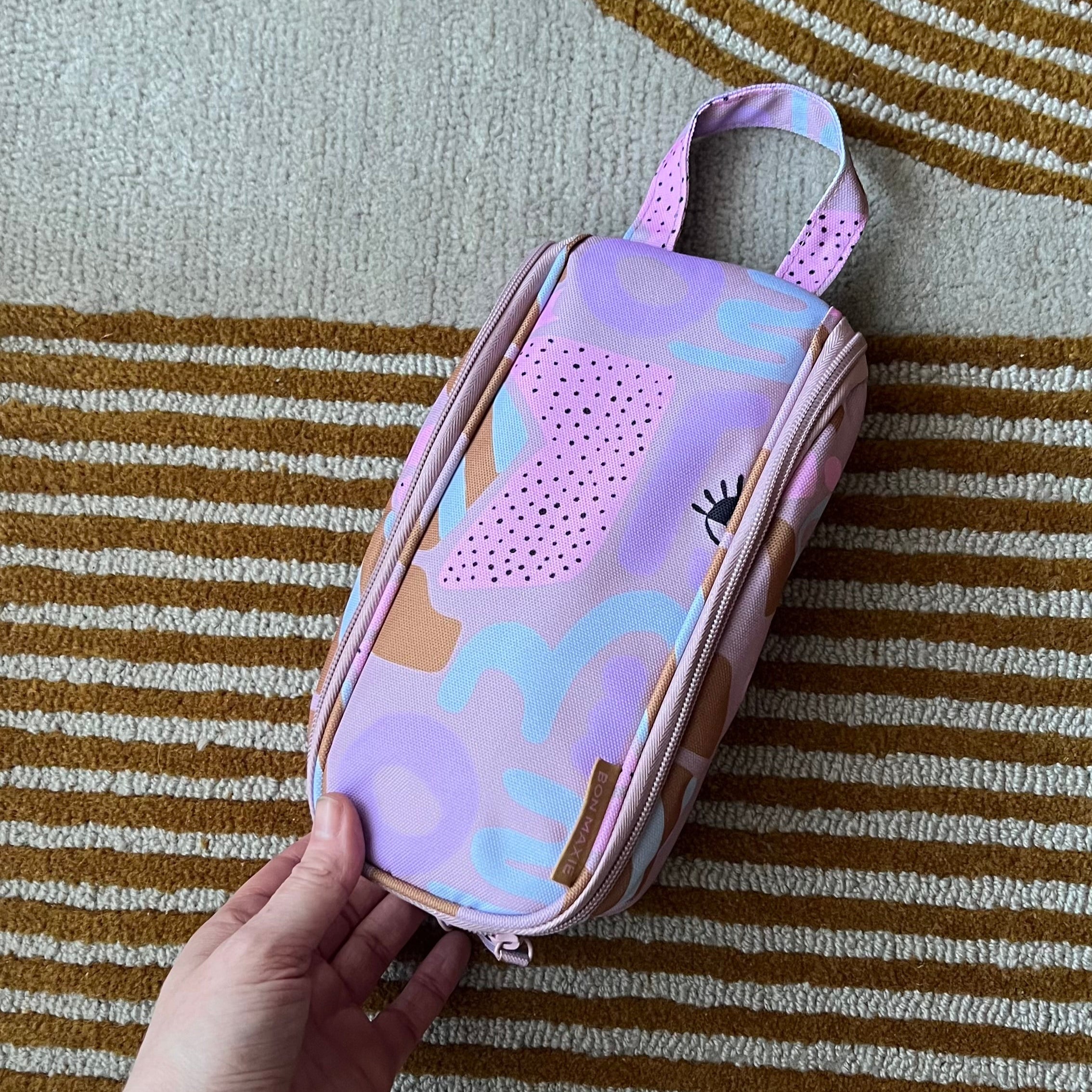 Slimline Washable Hanging Toiletry Bag -- Eye Love Dusty Rose