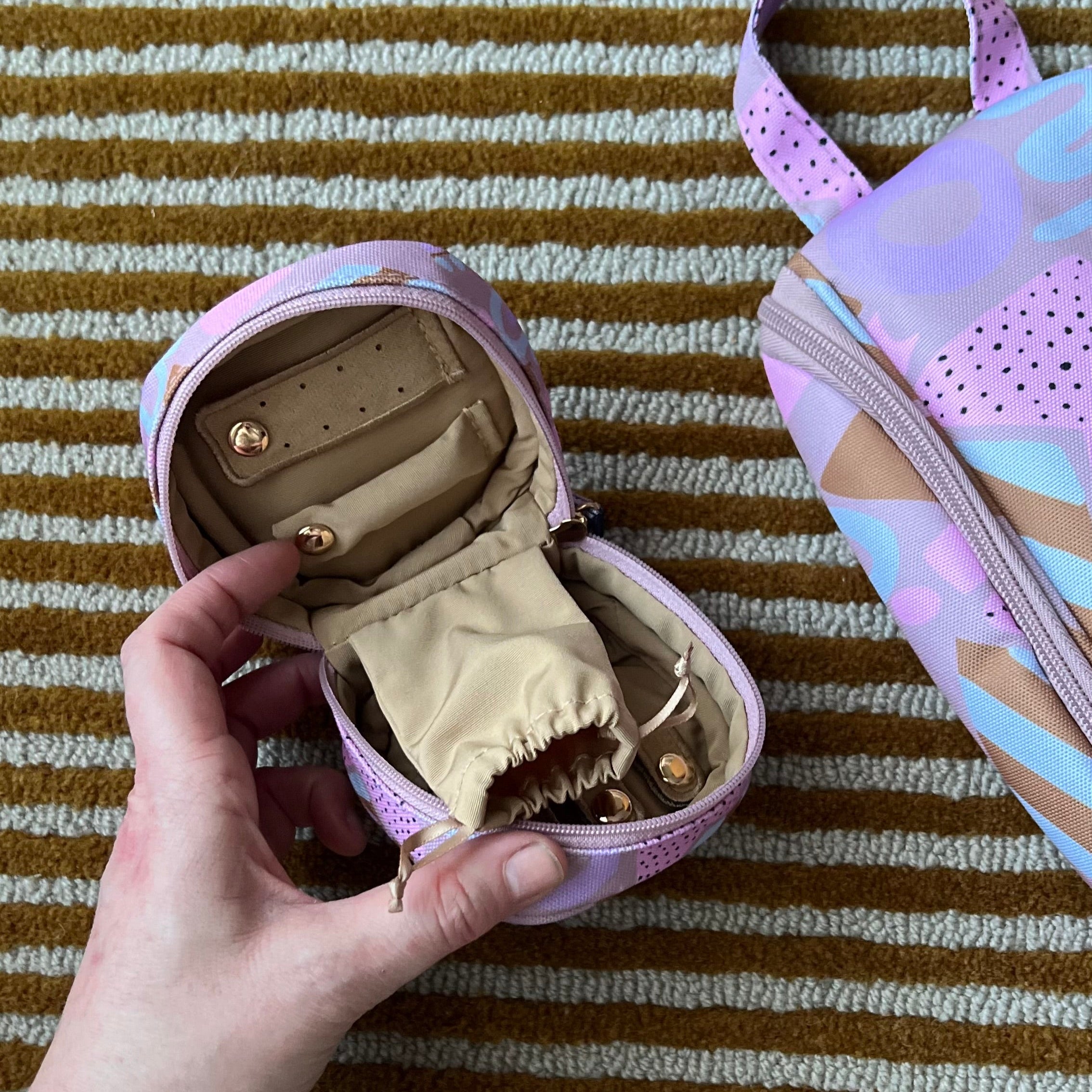 Travel Jewellery Case -- Eye Love Dusty Rose