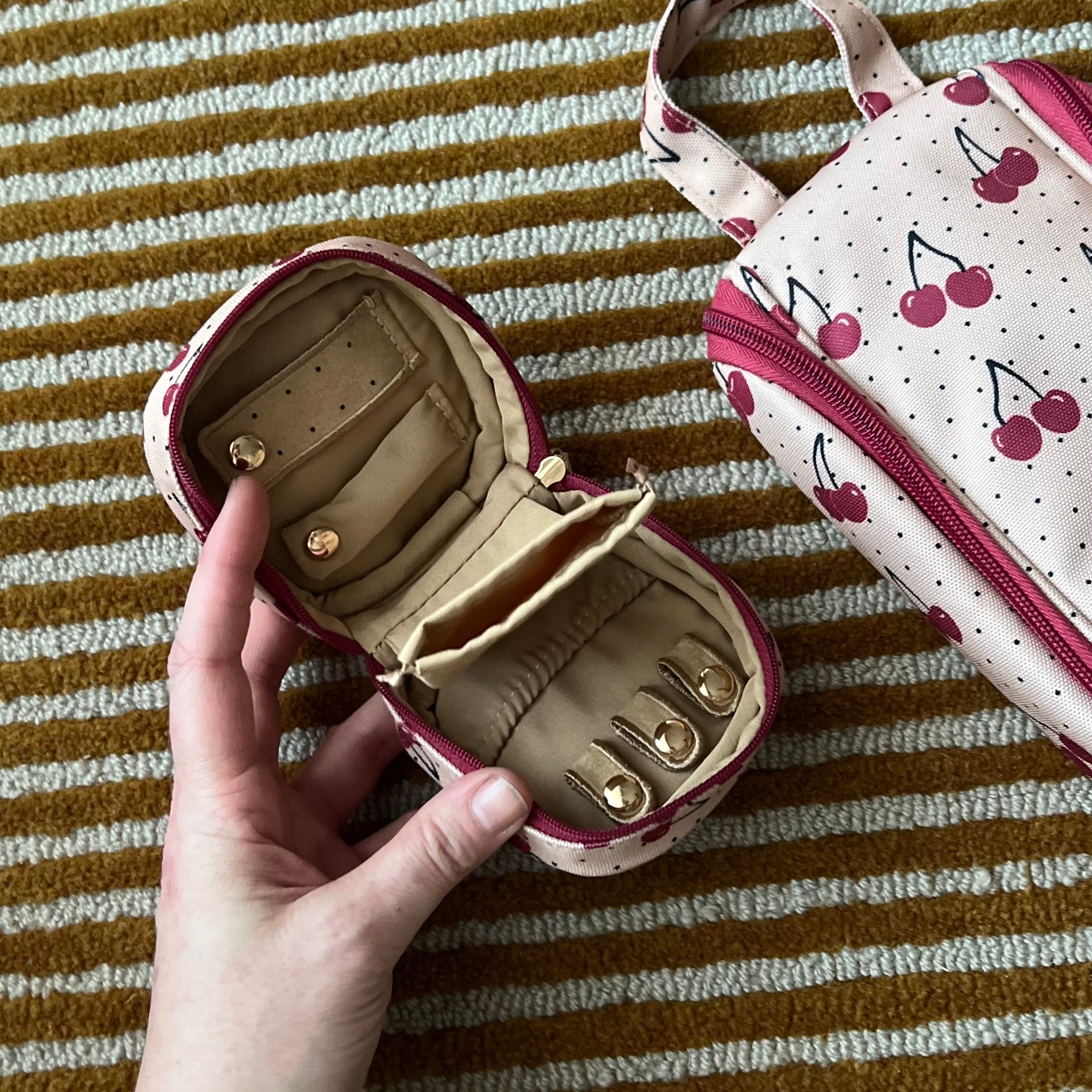 Travel Jewellery Case -- Cherries