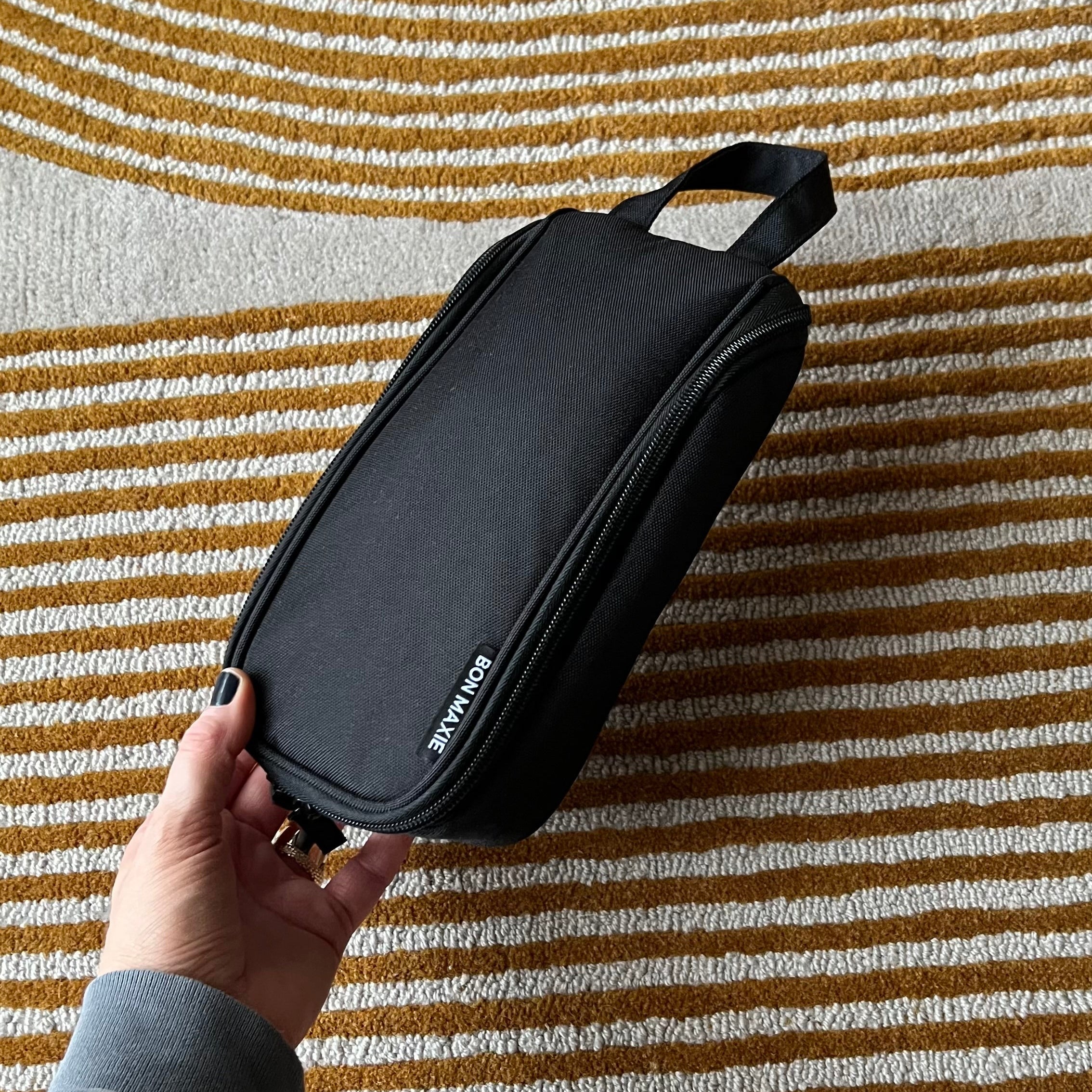 Slimline Washable Hanging Toiletry Bag -- Black