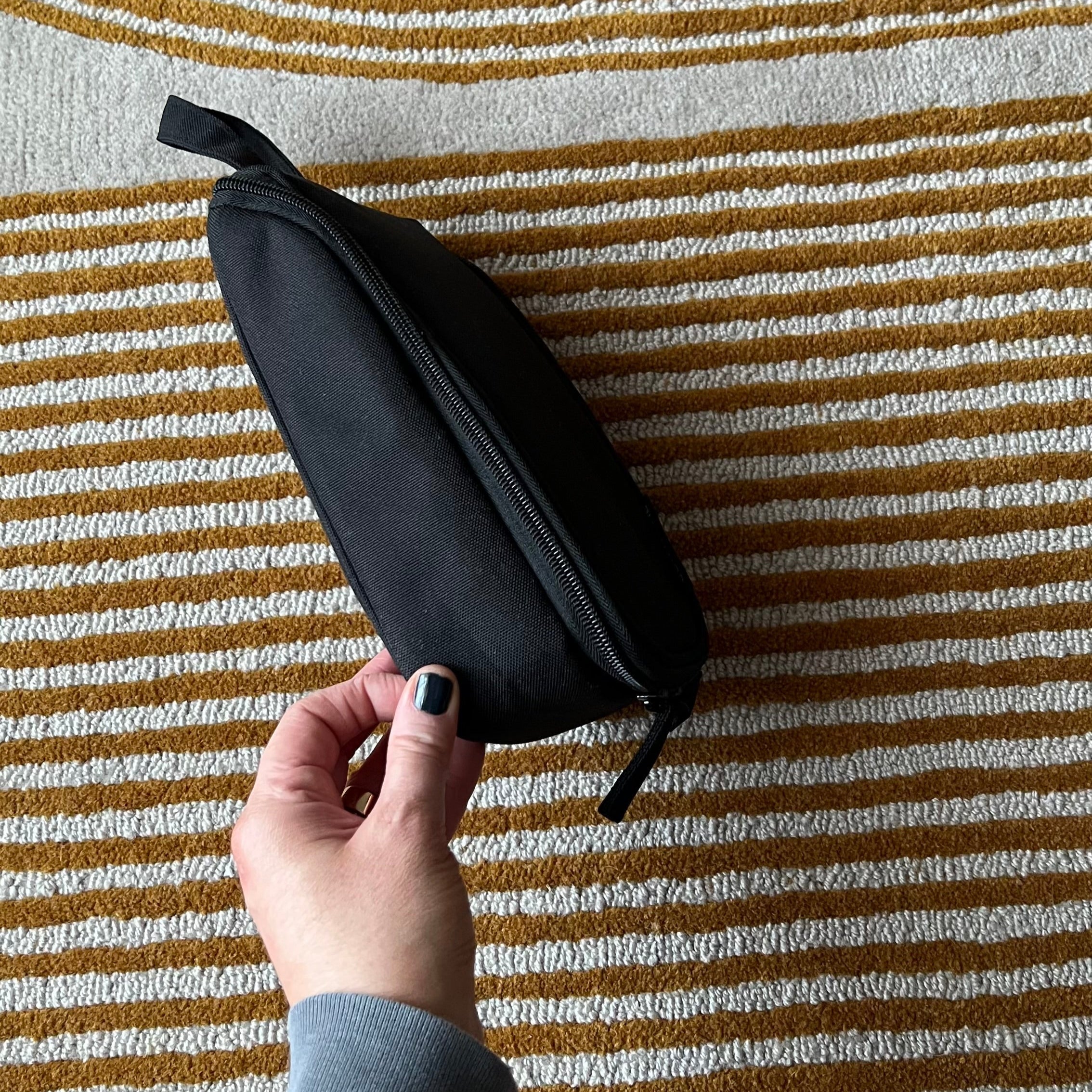 Slimline Washable Hanging Toiletry Bag -- Black