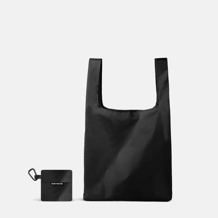 Reusable Shopping Bag with pouch - Black (2 sizes)