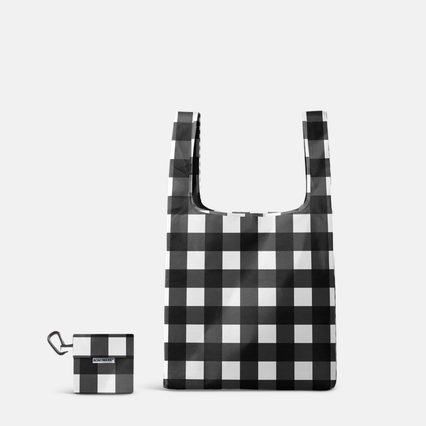 Reusable Shopping Bag - Black Gingham (2 sizes)