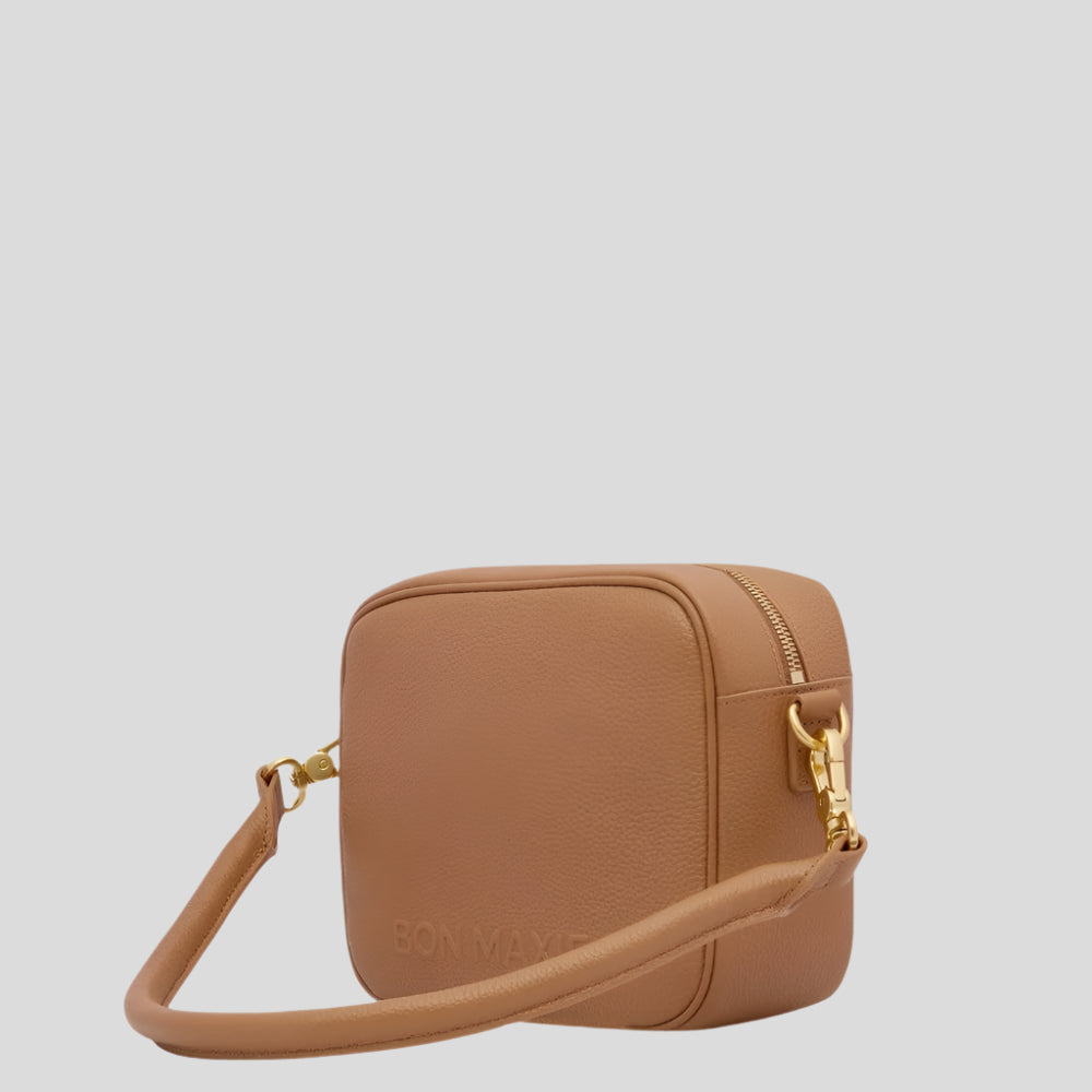 Sidekick Crossbody Bag - Tan Bags Brushed Gunmetal