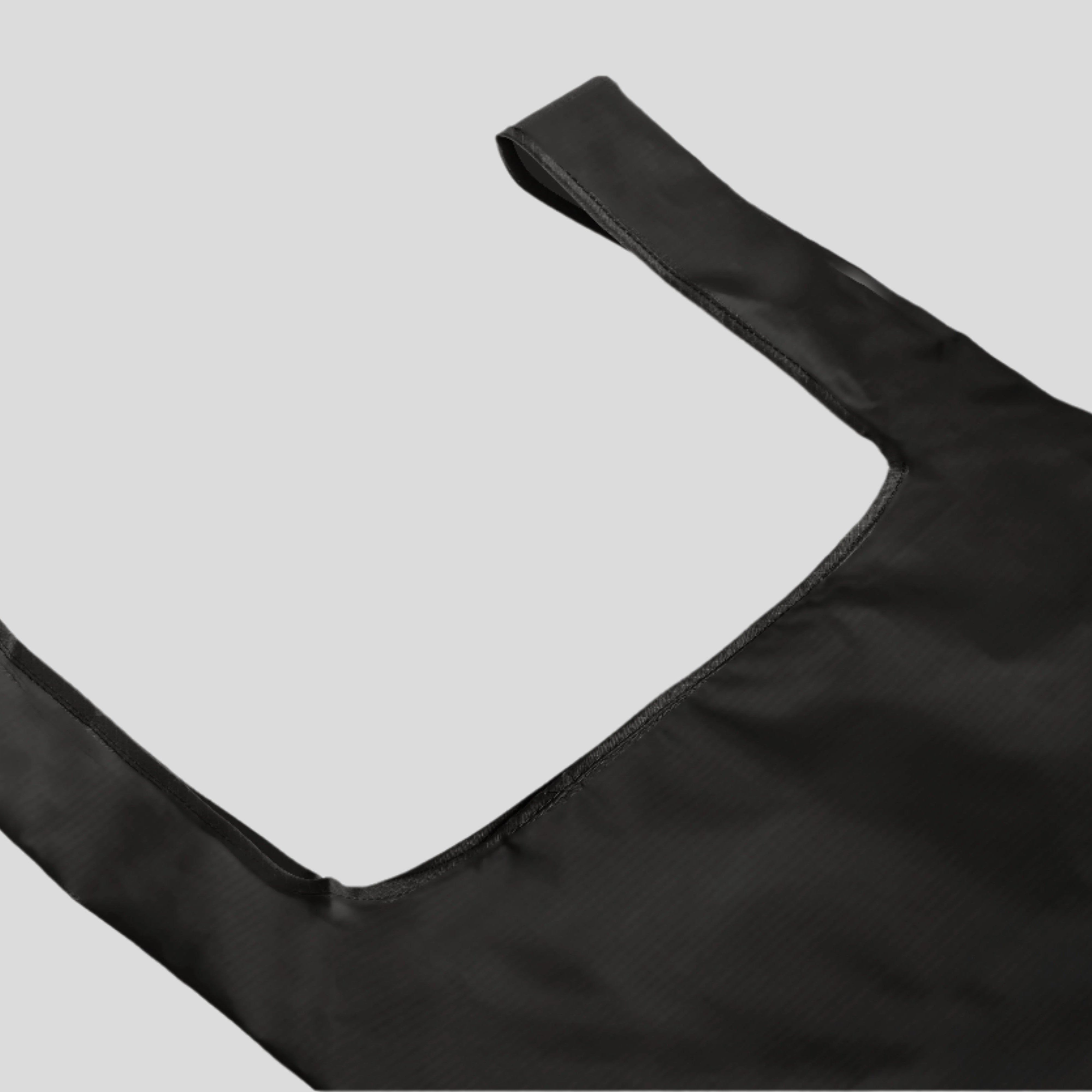 Reusable Shopping Bag with pouch in washable nylon - 2 Sizes -- Black