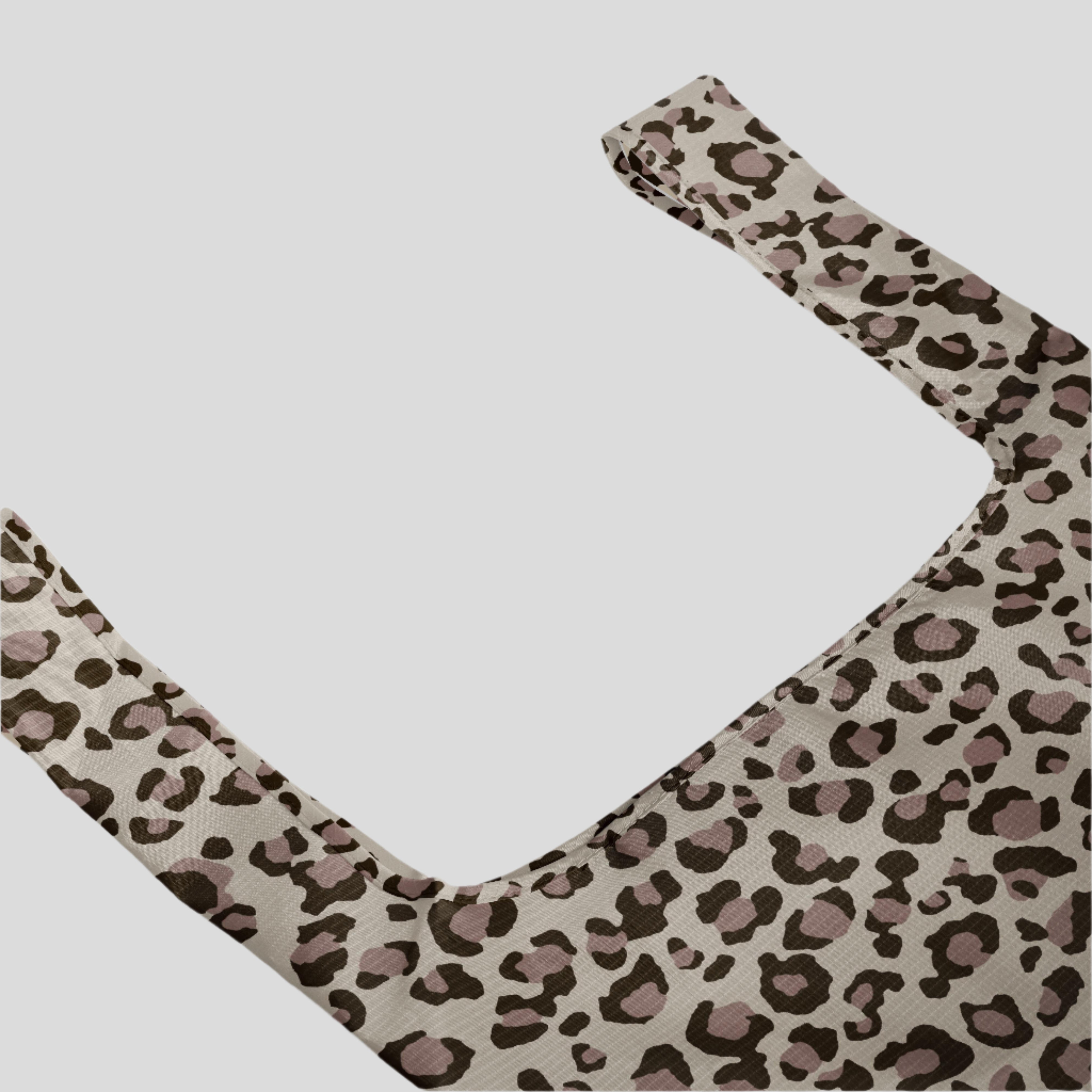 Reusable Shopping Bag with pouch in washable nylon - 2 Sizes -- Leopard