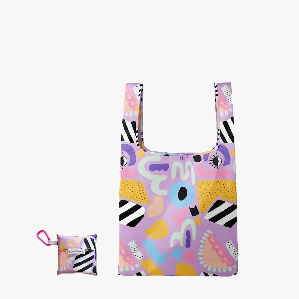 Reusable Shopping Bag - Eye Love Purple - 2 Sizes