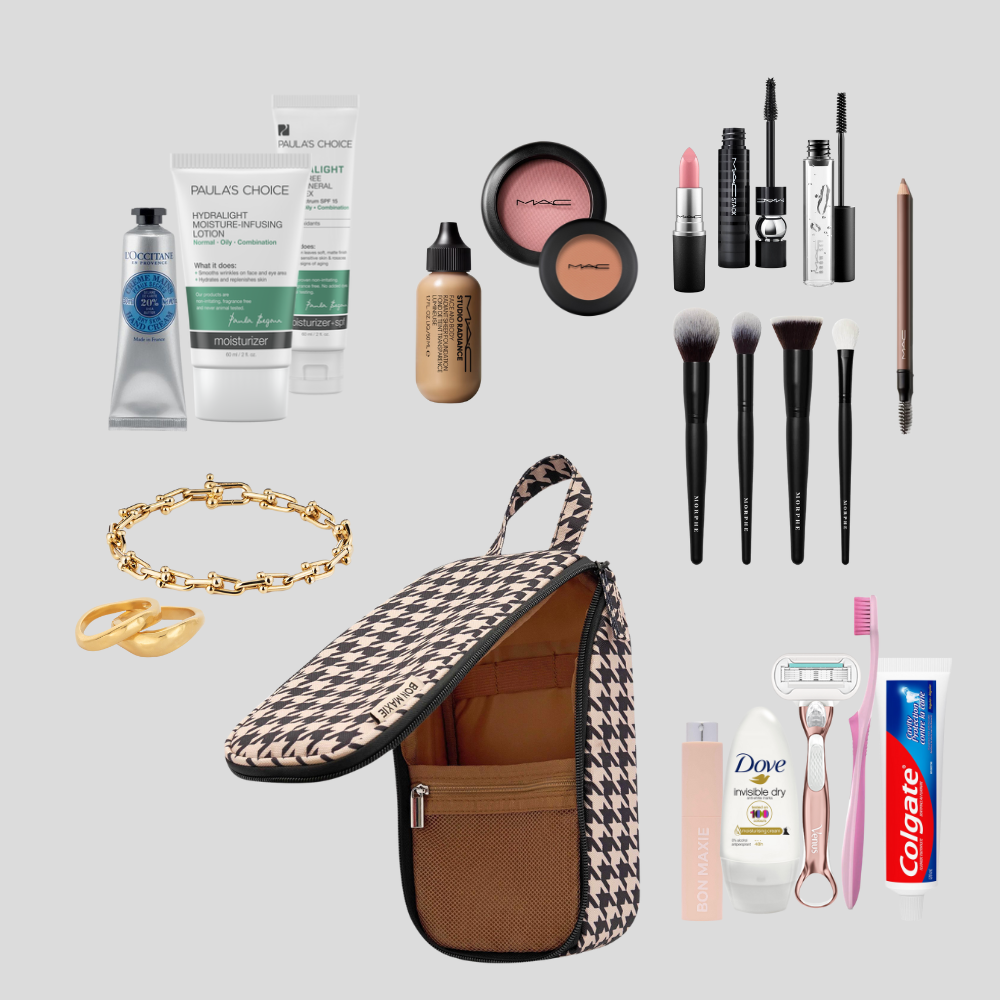 Slimline Washable Hanging Toiletry Bag -- Tartan