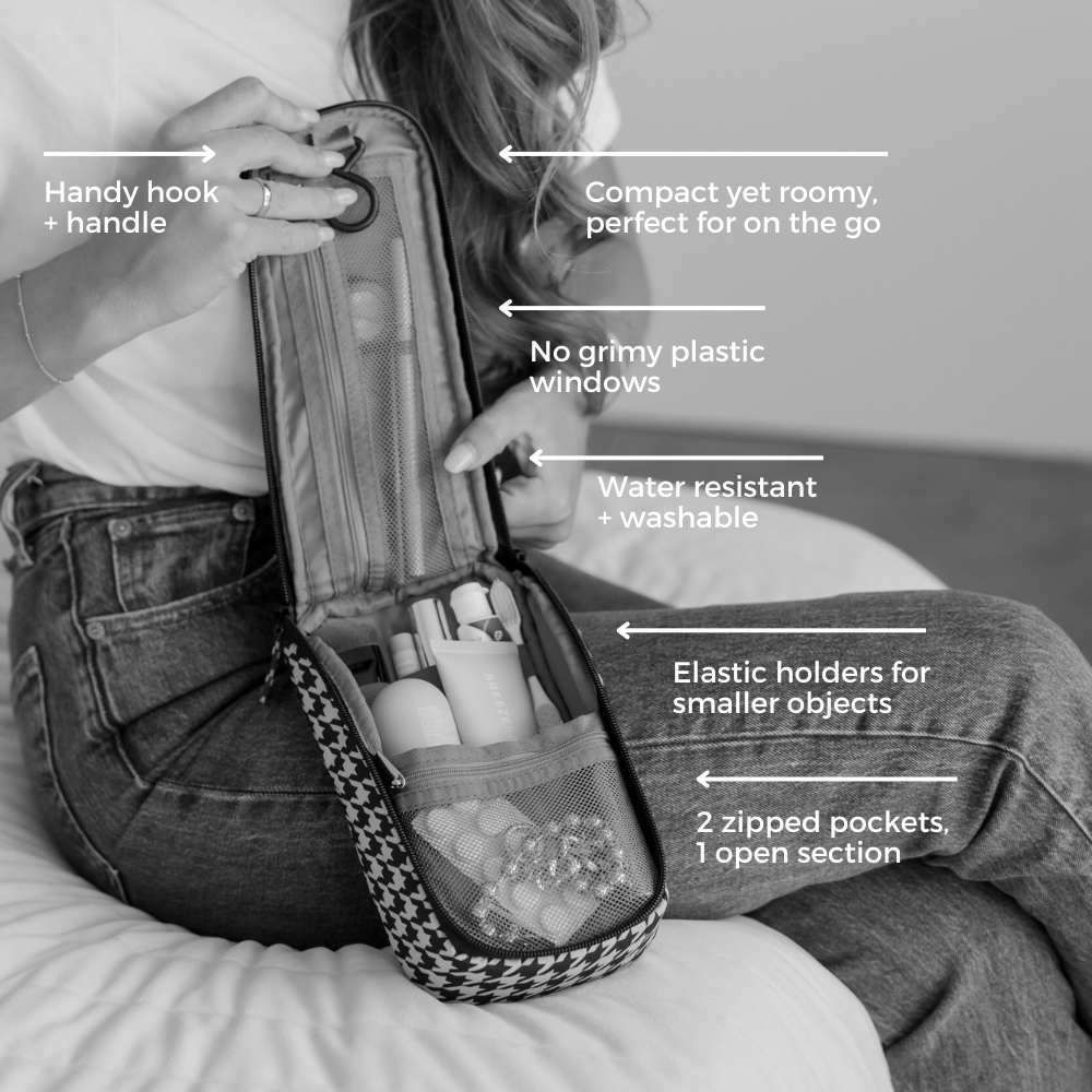 Slimline Washable Hanging Toiletry Bag -- Tartan