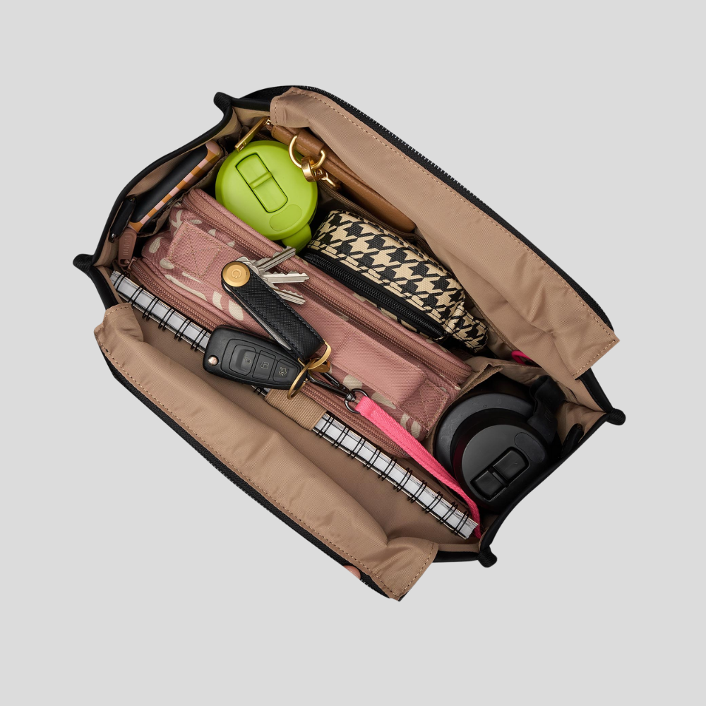 Small Structured Tote Bag in signature coated canvas -- Black