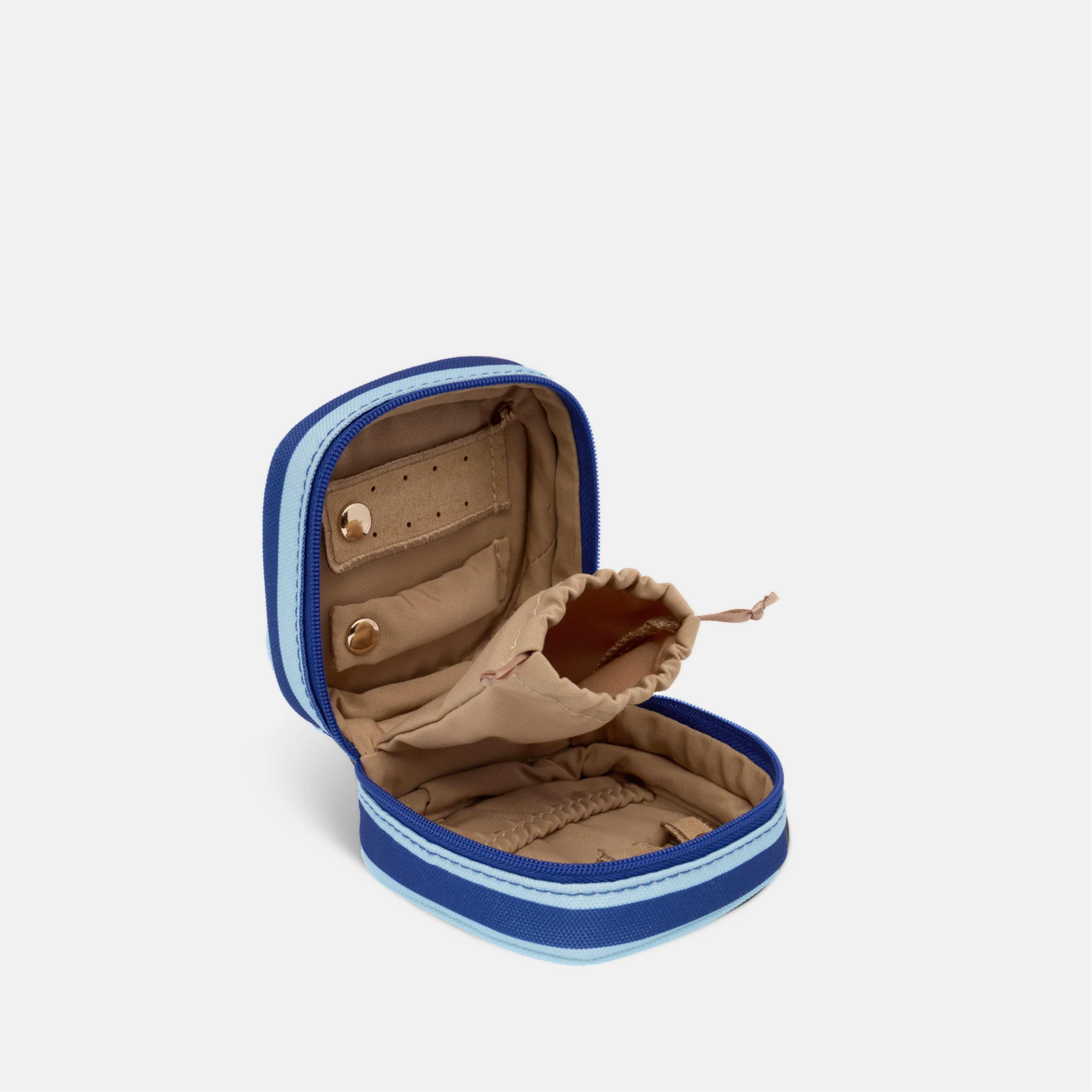 Travel Jewellery Case -- Blue Stripe