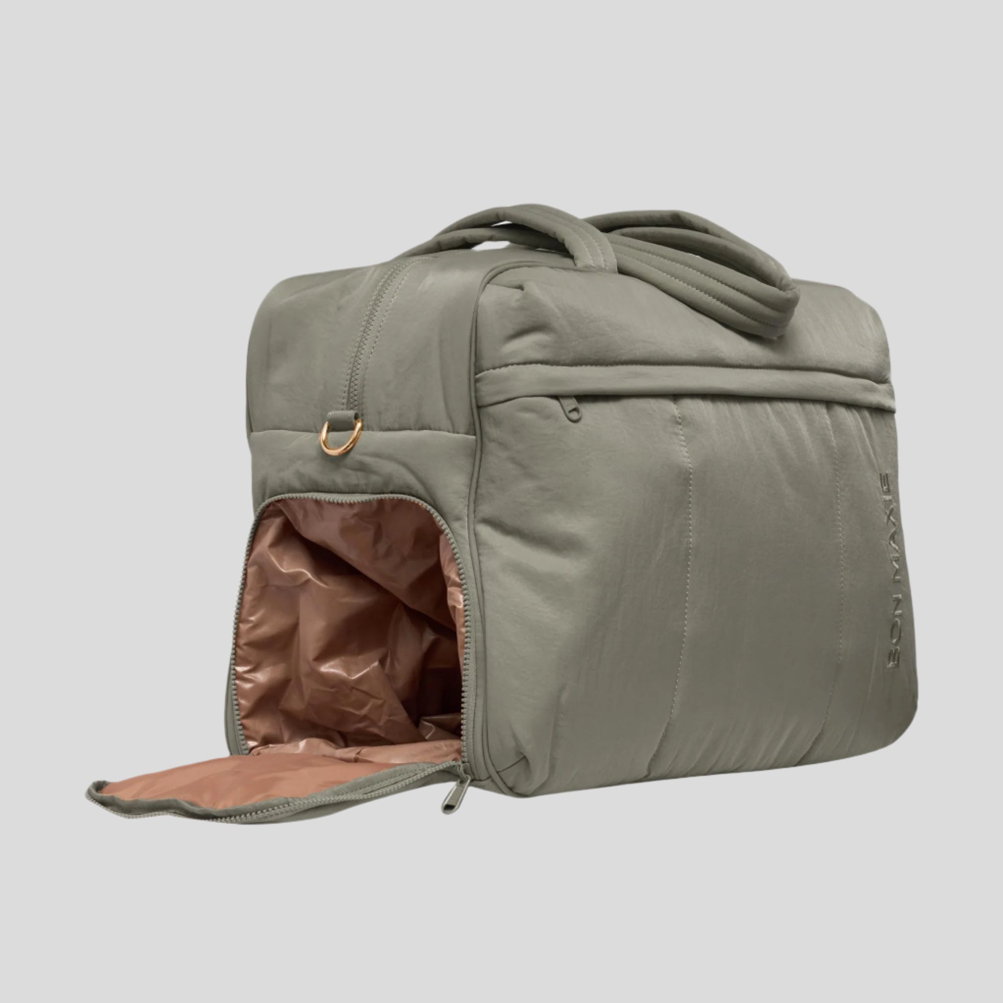 Weekender Duffel Bag in water-resistant nylon -- Sage