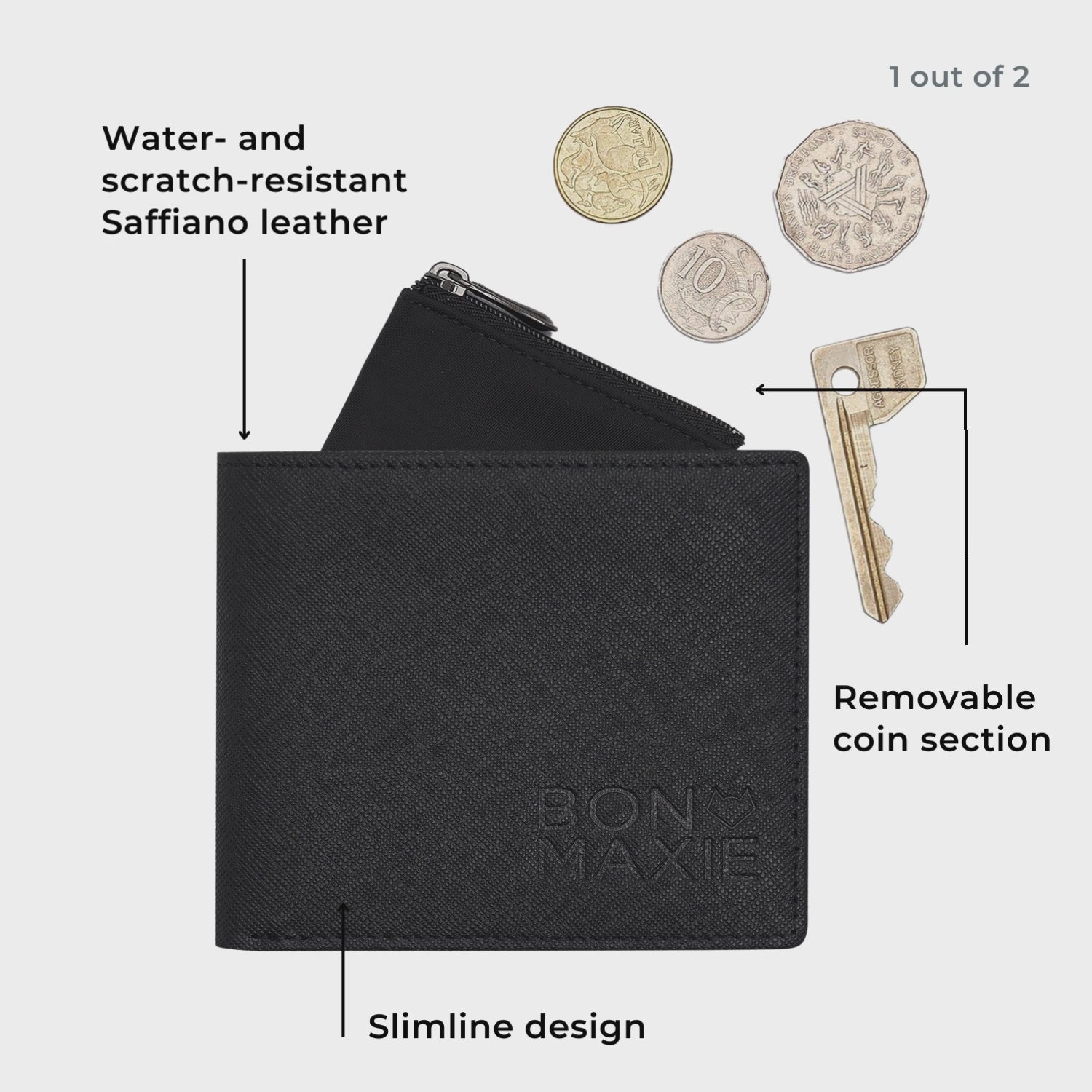 Leather Game Changer Men's Wallet -- Navy