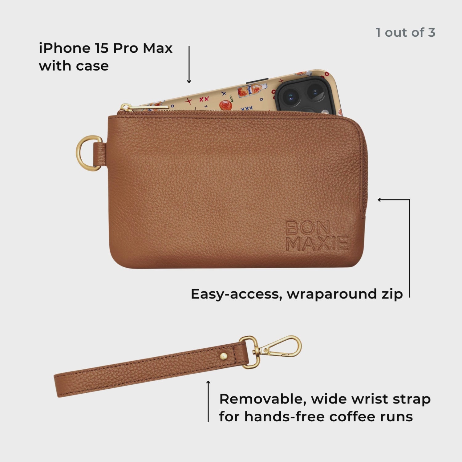 Leather Phone Wallet Pouch -- Cobalt