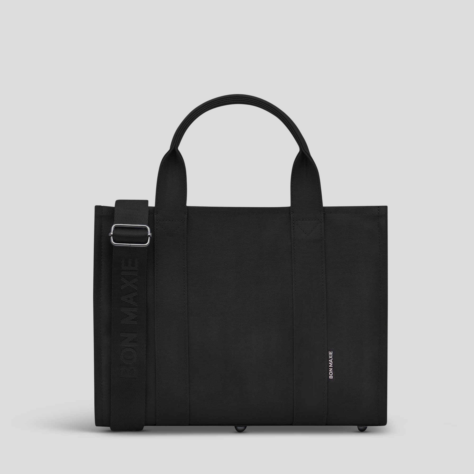 Small Structured Tote Bag in signature coated canvas -- Black