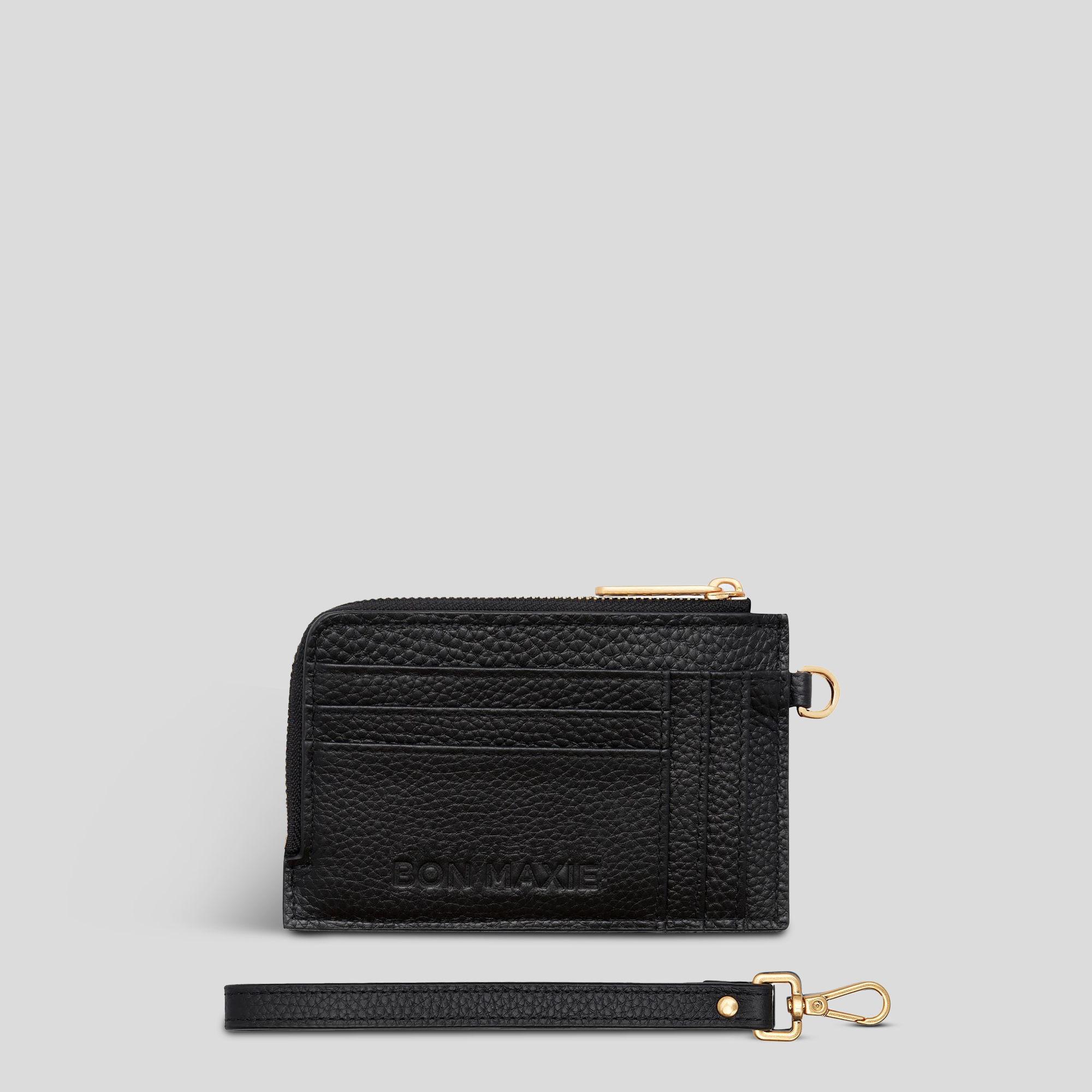 Everyday Mini Wallet in full-grain pebbled leather -- Black