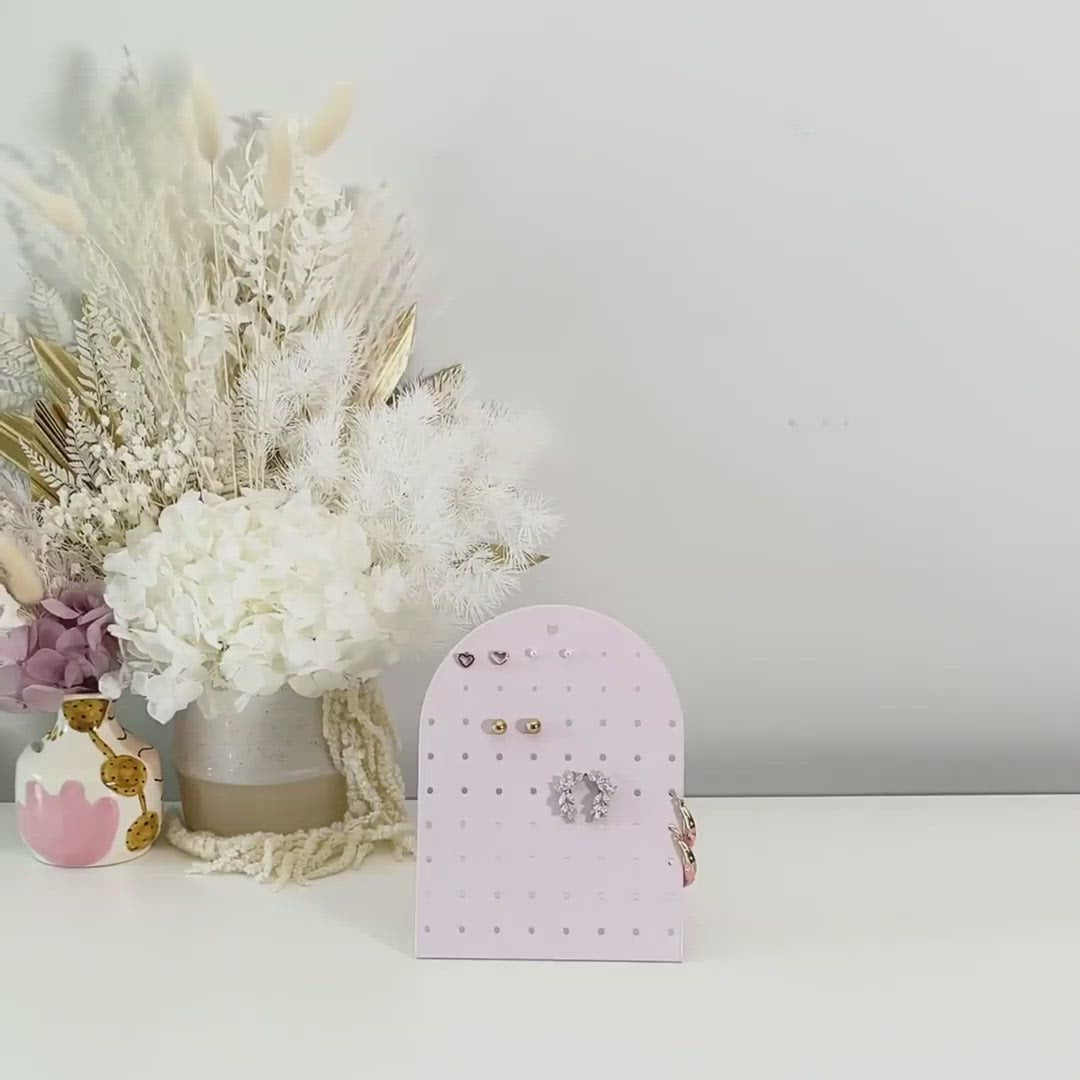 Mini Classic Earring Holder -- White - Up to 34 Pairs