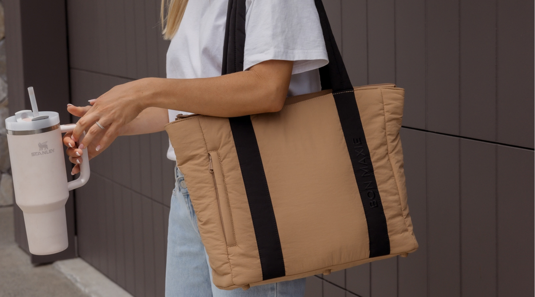 Everyday tote bag in Tan/Black
