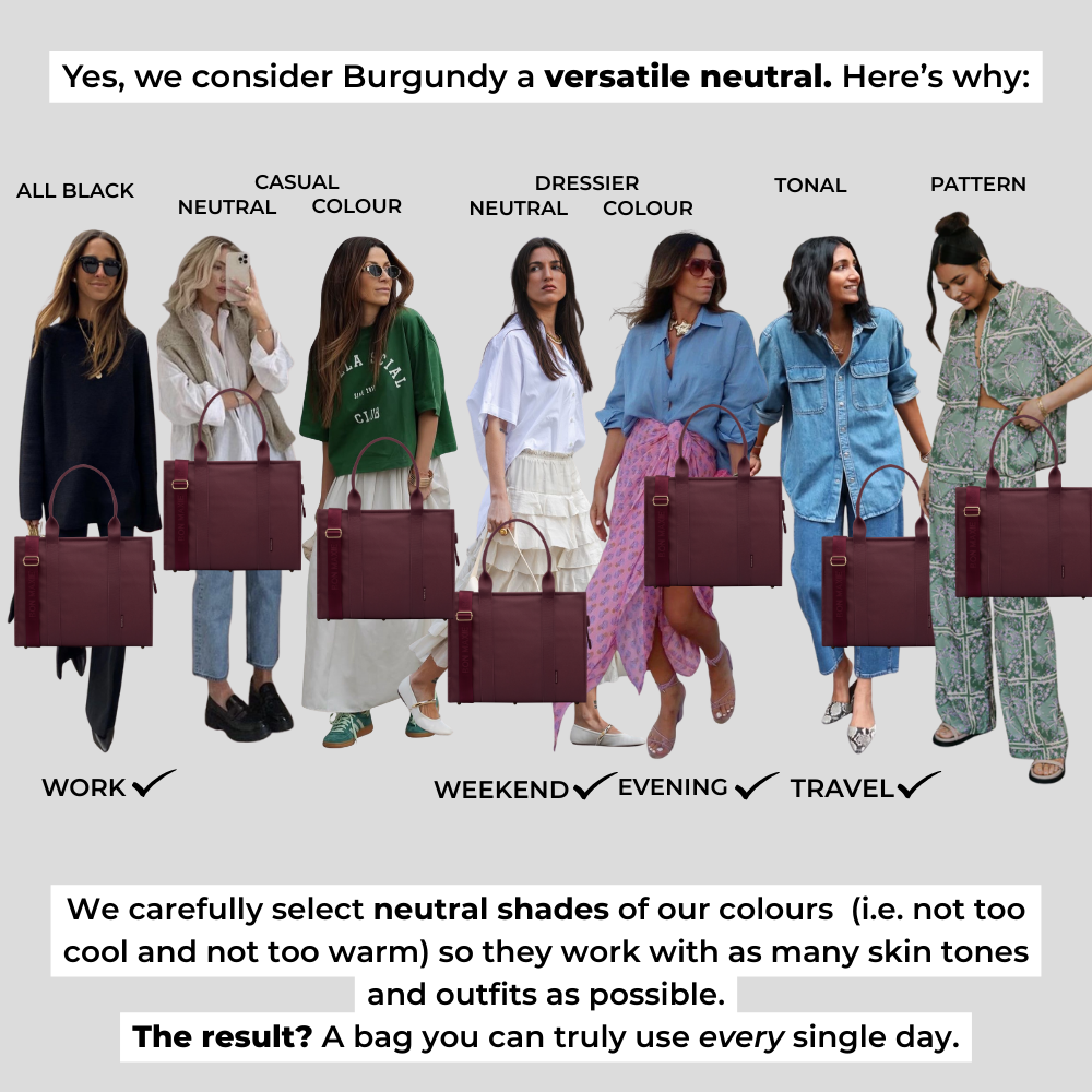 Large Structured Tote Bag - Burgundy