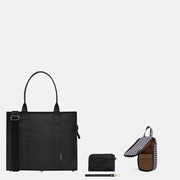 SUPER SALE BUNDLE SAVE 32%—Large Tote + Accessory Bundle - Black Coated Canvas