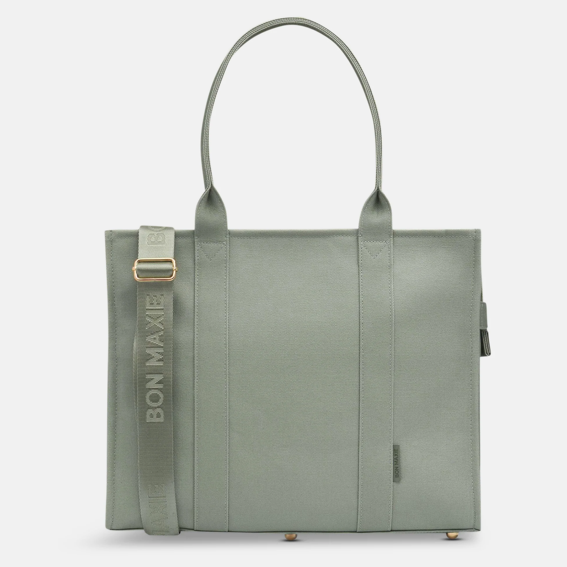 Large Structured Tote Bag in signature coated canvas -- Sage