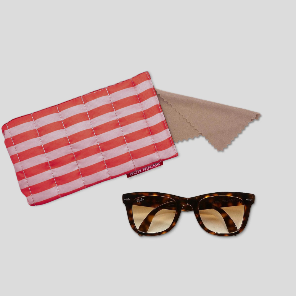 Easy-Squeezy Glasses Case -- Pink/Red Stripe