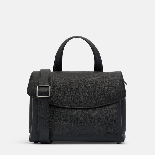 Tryhard Top Handle + Crossbody Bag - Pebbled Leather - Black