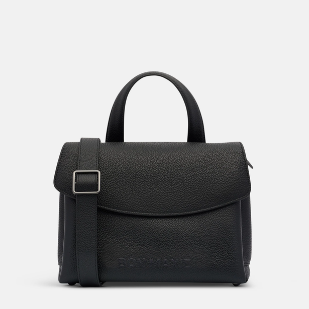 Tryhard Top Handle + Crossbody Bag - Pebbled Leather - Black
