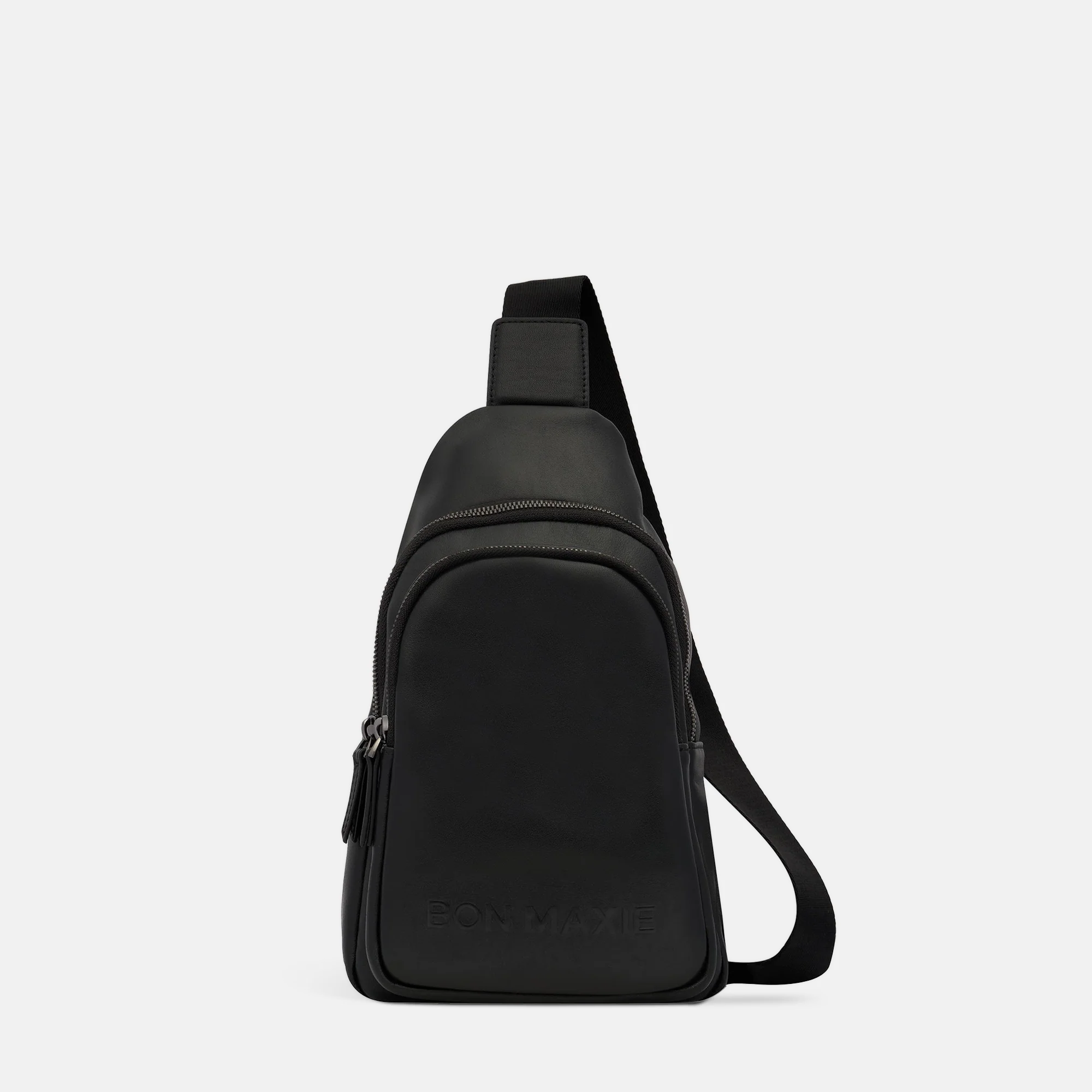 Multi-Wear Crossbody Sling Bag in smooth nappa leather -- Black