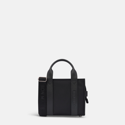 Mini Bon Vivant Structured Tote - Nylon/Leather - Black