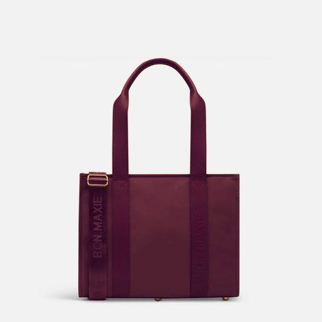 Medium Bon Vivant Structured Tote - Nylon/Leather - Burgundy