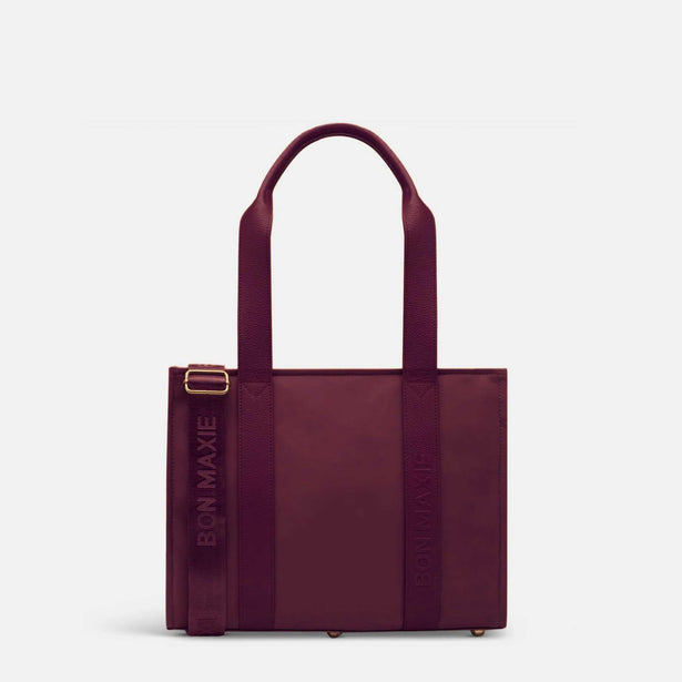 Medium Bon Vivant Structured Tote - Nylon/Leather - Burgundy