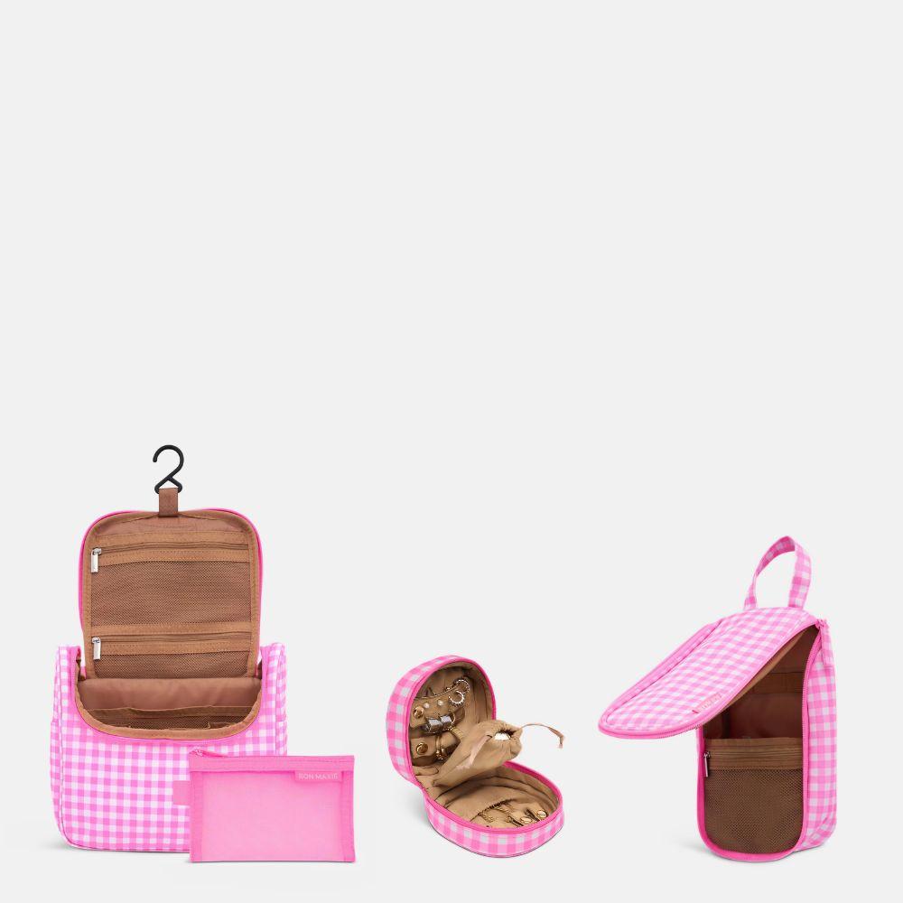 SAVE $28—Travel Toiletry Essentials Bundle - Pink Gingham