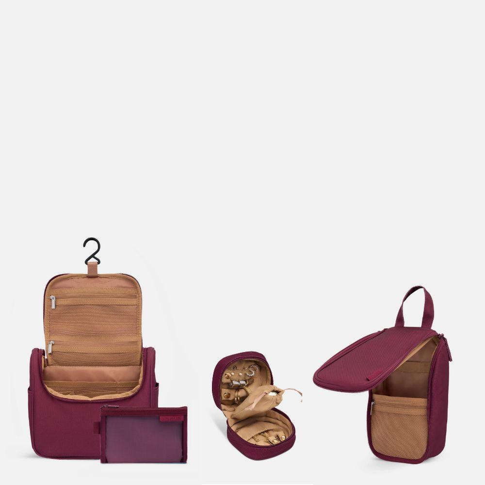 *SECONDS* SAVE $42—Toiletry Bag + Jewellery Case Bundle - Burgundy
