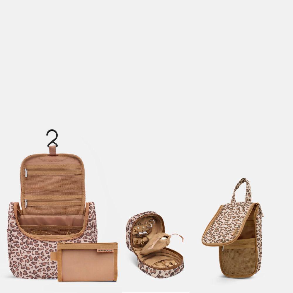 SAVE 33%—Toiletry Bag + Jewellery Case Bundle - Leopard