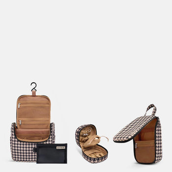 Travel Essentials Bundle - Toiletry Duo + Jewellery Case -- Houndstooth