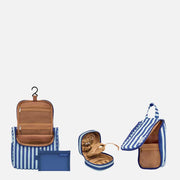 Travel Essentials Bundle - Toiletry Duo + Jewellery Case -- Blue Stripes