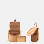 Toiletry Bag Duo Bundle - Tan/Beige Stripe