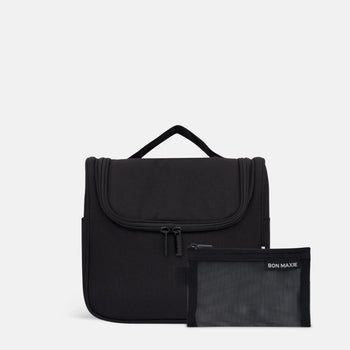 Hanging Travel Toiletry Bag Set - Black