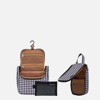 Travel Toiletry Duo Bundle - Black Gingham